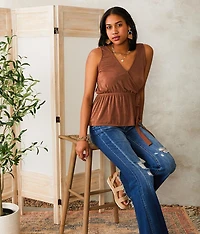 Sheen Peplum Tank Top