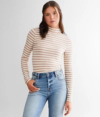Striped Mock Neck Top