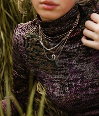 Printed Mock Neck Top
