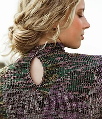Printed Mock Neck Top