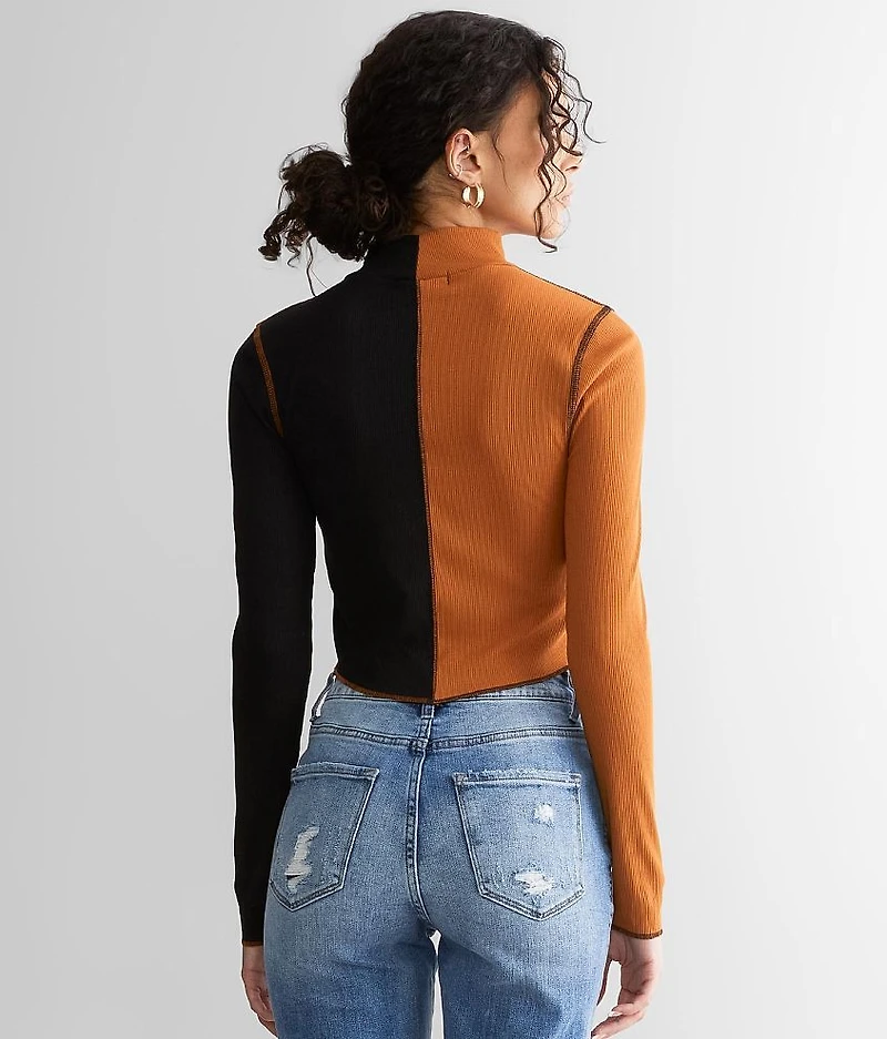 Ribbed Color Block Top