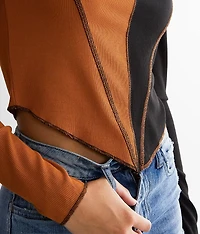 Ribbed Color Block Top