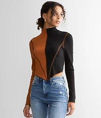 Ribbed Color Block Top