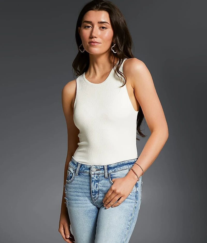 Shaping & Smoothing High Neck Ribbed Tank Top