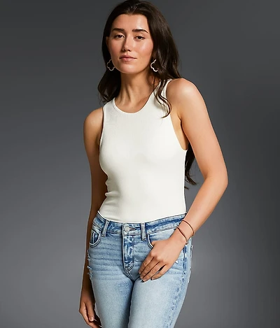 Shaping & Smoothing High Neck Ribbed Tank Top