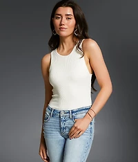 Shaping & Smoothing High Neck Ribbed Tank Top