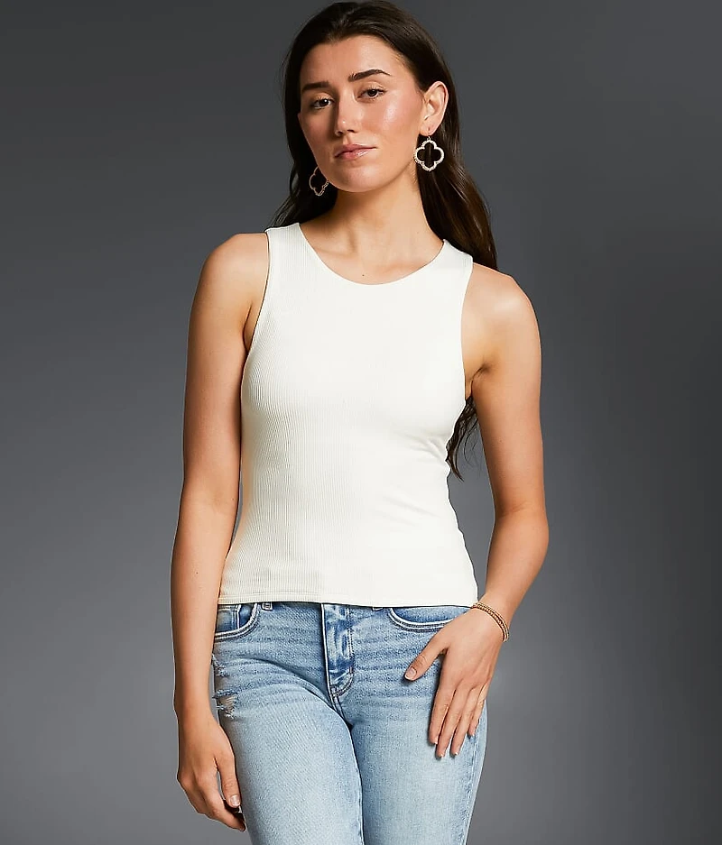 Shaping & Smoothing High Neck Ribbed Tank Top