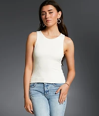 Shaping & Smoothing High Neck Ribbed Tank Top