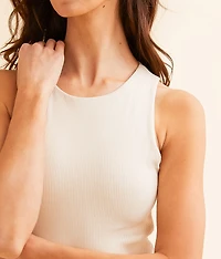 Shaping & Smoothing High Neck Ribbed Tank Top