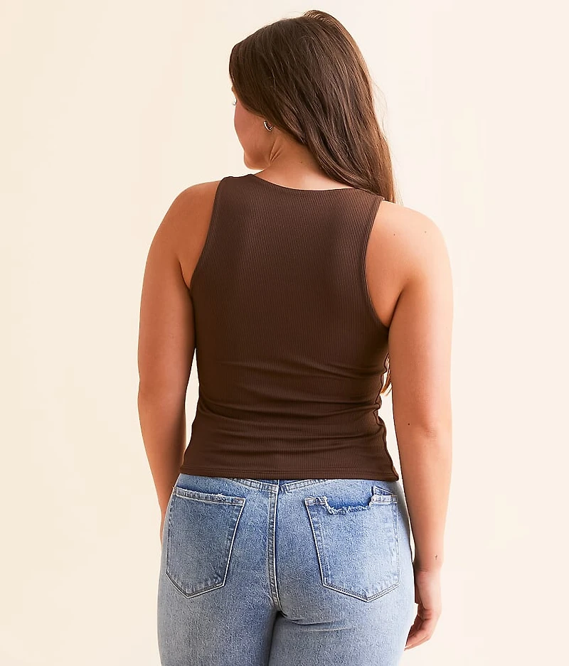 Shaping & Smoothing High Neck Ribbed Tank Top