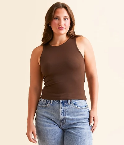 Shaping & Smoothing High Neck Ribbed Tank Top