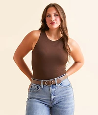 Shaping & Smoothing High Neck Ribbed Tank Top