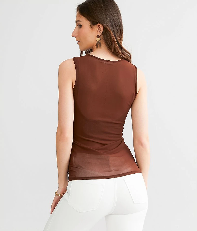 Rhinestone Mesh Tank Top
