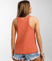 Ribbed High Neck Tank Top