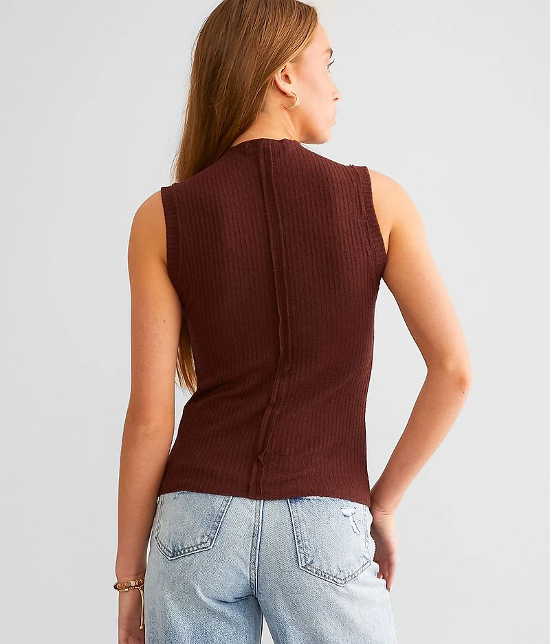 Textured High Neck Tank Top