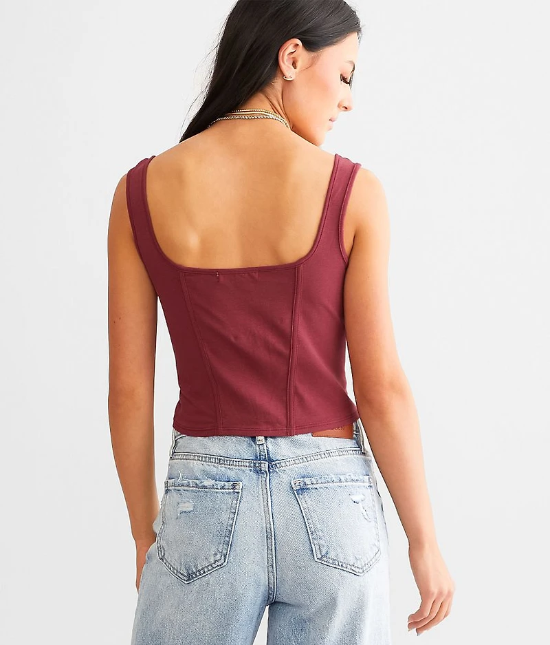 Fitted Corset Cropped Tank Top