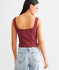 Fitted Corset Cropped Tank Top