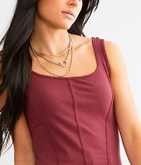 Fitted Corset Cropped Tank Top