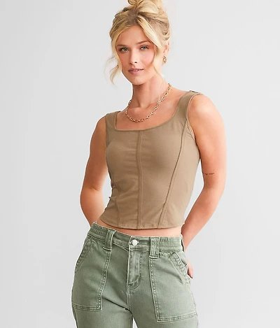 Gilded Intent Fitted Corset Cropped Tank Top