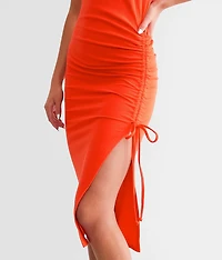 Fitted Cinch Tie Midi Dress