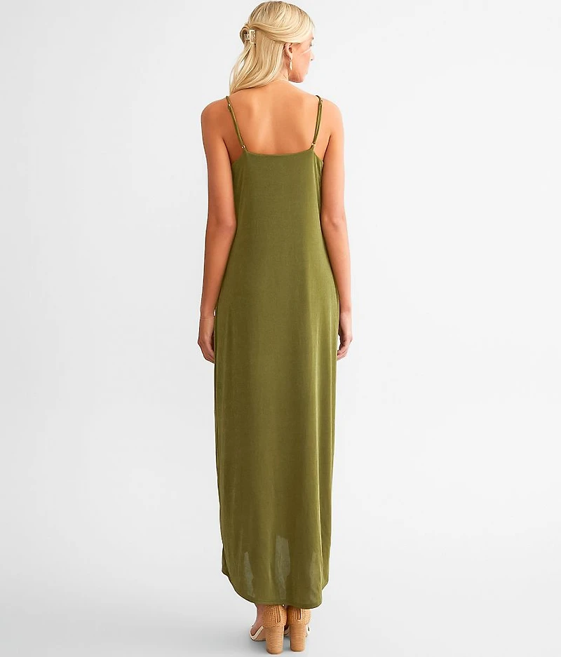 Sheen Cinch Tie Maxi Dress