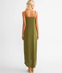 Sheen Cinch Tie Maxi Dress