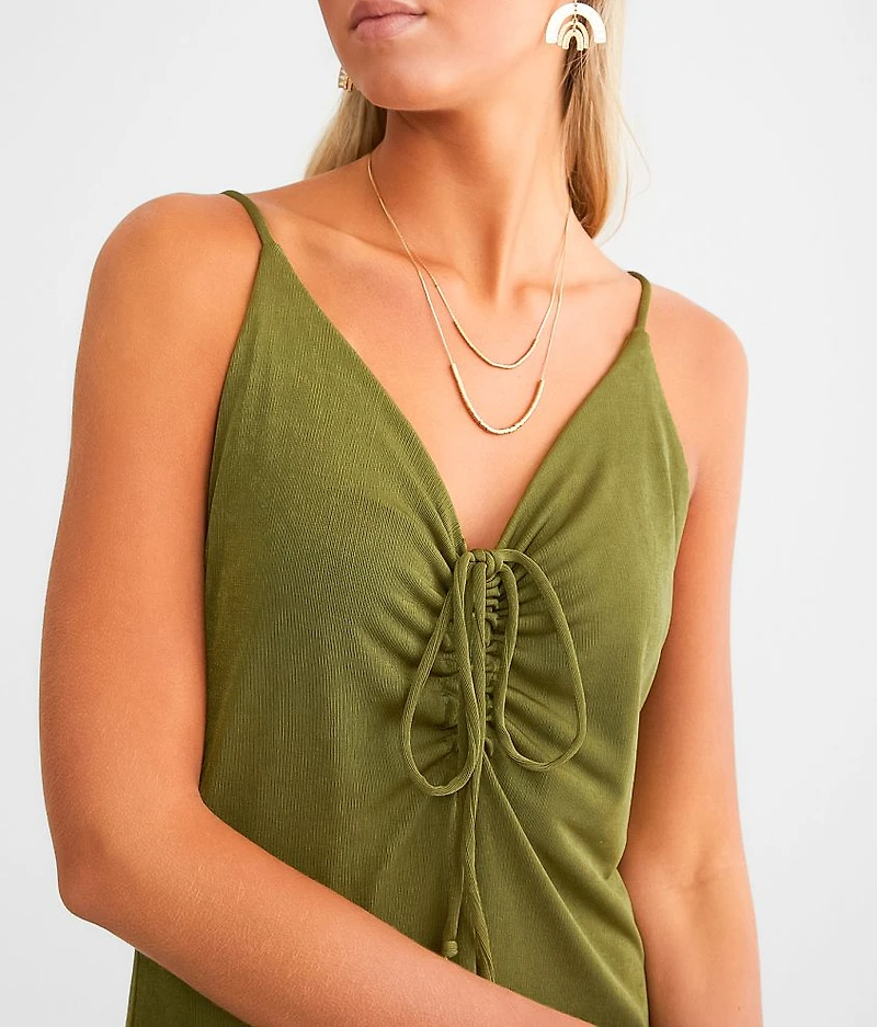 Sheen Cinch Tie Maxi Dress