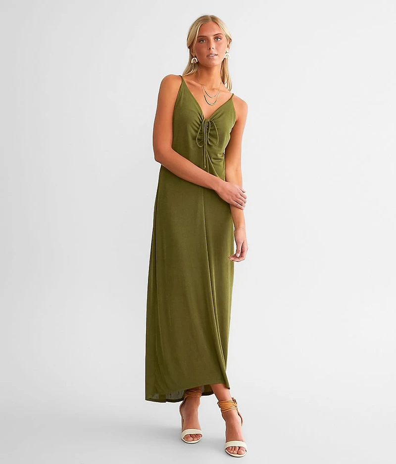 Sheen Cinch Tie Maxi Dress