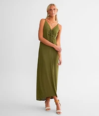 Sheen Cinch Tie Maxi Dress