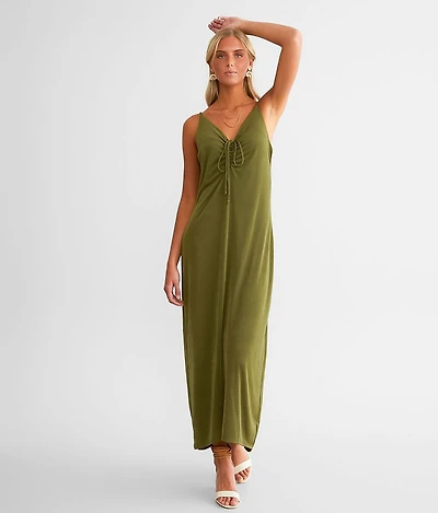 Sheen Cinch Tie Maxi Dress