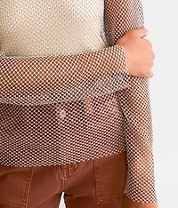 Rhinestone Mesh Top