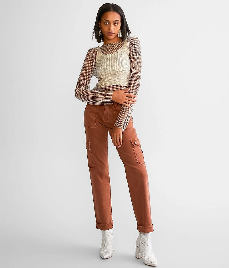 Rhinestone Mesh Top