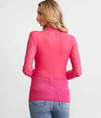 Rhinestone Mesh Top