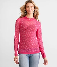 Rhinestone Mesh Top