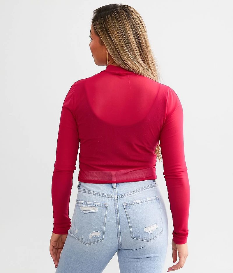 Sheer Mesh Cropped Top