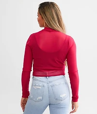 Sheer Mesh Cropped Top