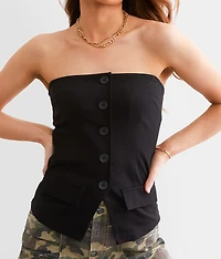 Faux Button Tube Top