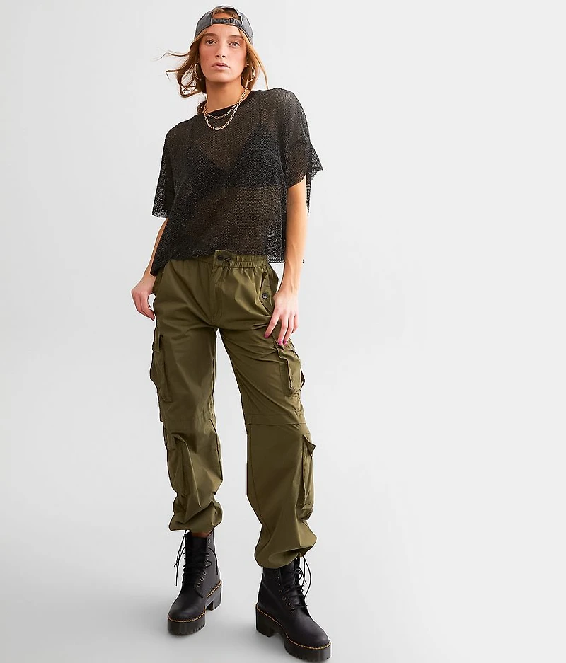 Metallic Fishnet Cropped Top