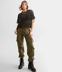 Metallic Fishnet Cropped Top