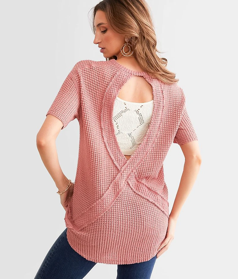 Raw Edge Open Back Top