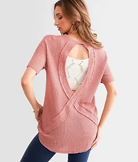 Raw Edge Open Back Top