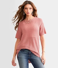 Raw Edge Open Back Top