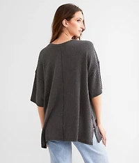 Ribbed Knit Oversized Top