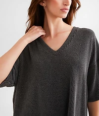 Ribbed Knit Oversized Top
