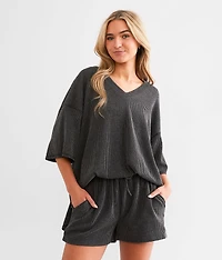 Ribbed Knit Oversized Top
