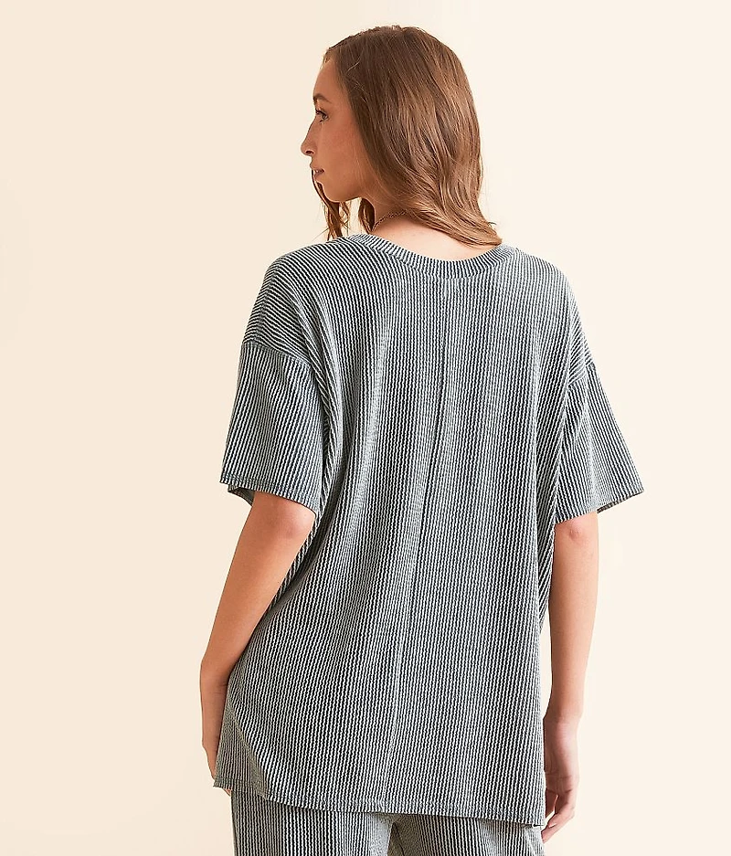 Ribbed Knit Oversized Top