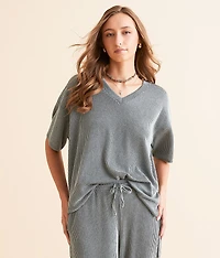 Ribbed Knit Oversized Top