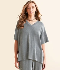 Ribbed Knit Oversized Top