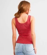 Washed Notch Neck Tank Top