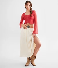 Lace Back Tie Cropped Top